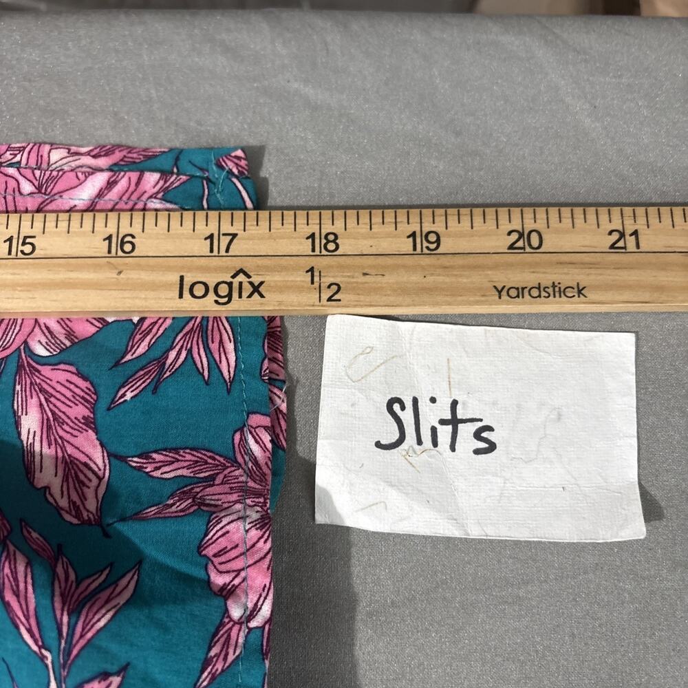 Abel The Label Drop Waist Skirt Size Large Teal Pink Floral Maxi Resort Summer - Picture 13 of 13
